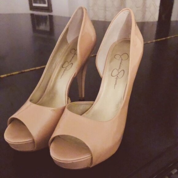 4-inch Platform Heel Open Toe Powder by JS Size 8.5M - Just Add Party Dress - Picture 2 of 15